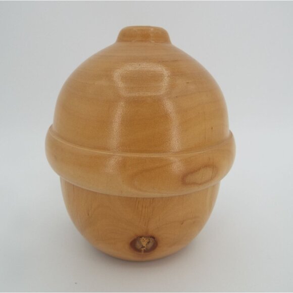 Vintage Wooden String Floss Yarn Dispenser 4.5" Acorn Twine Holder - Picture 2 of 11